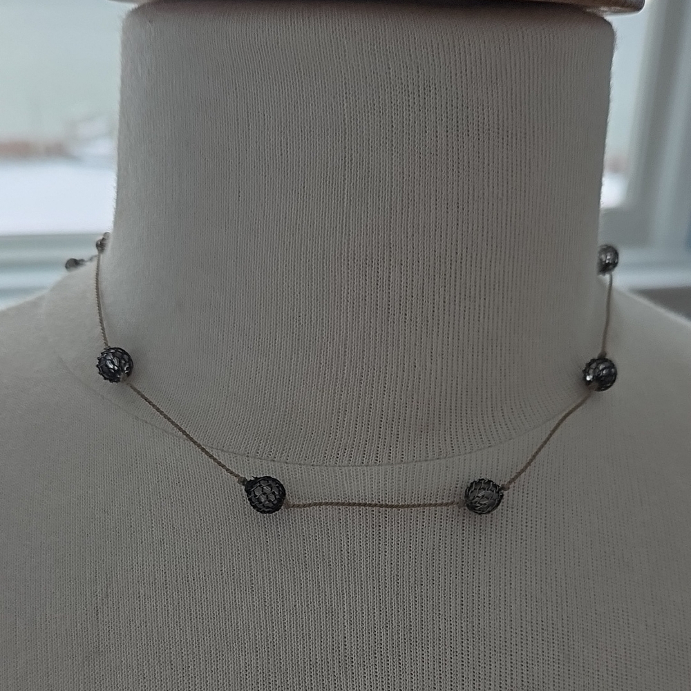 Express Vintage 90's Black Beaded Necklace